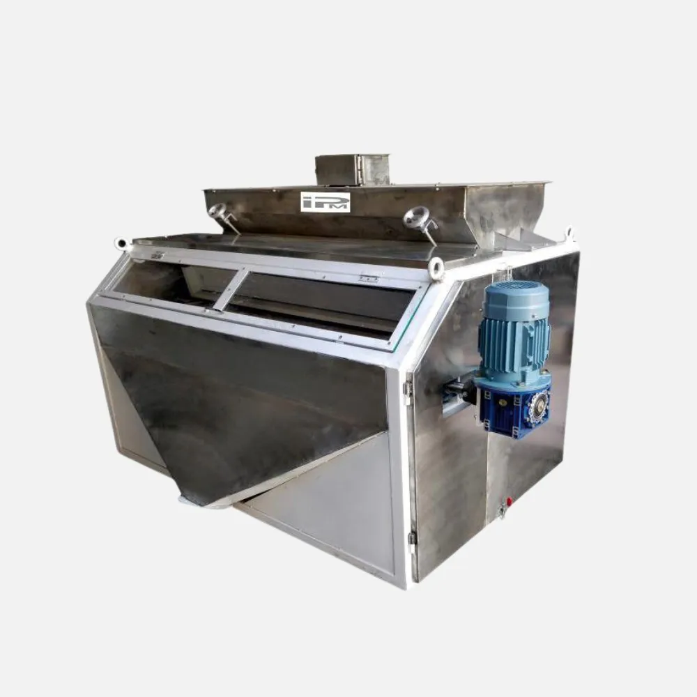 High-efficiency industrial magnetic destoner manufactured by IP Magnate for agricultural grain and pulse purification.